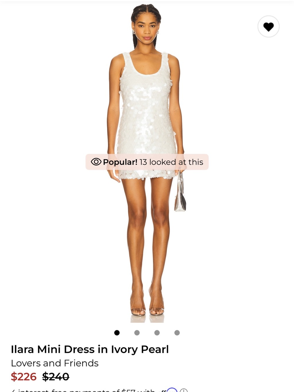 Lovers + Friends Ivory Party Top with Scoop Neck